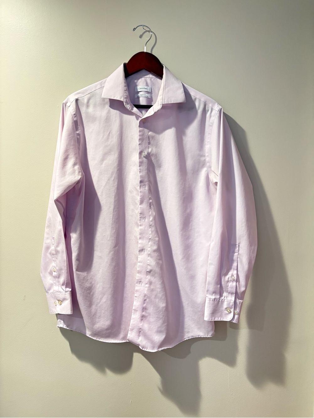 Calvin Klein Men’s Light Pink Performance Non-Iron Dress Shirt 15.5 32/33